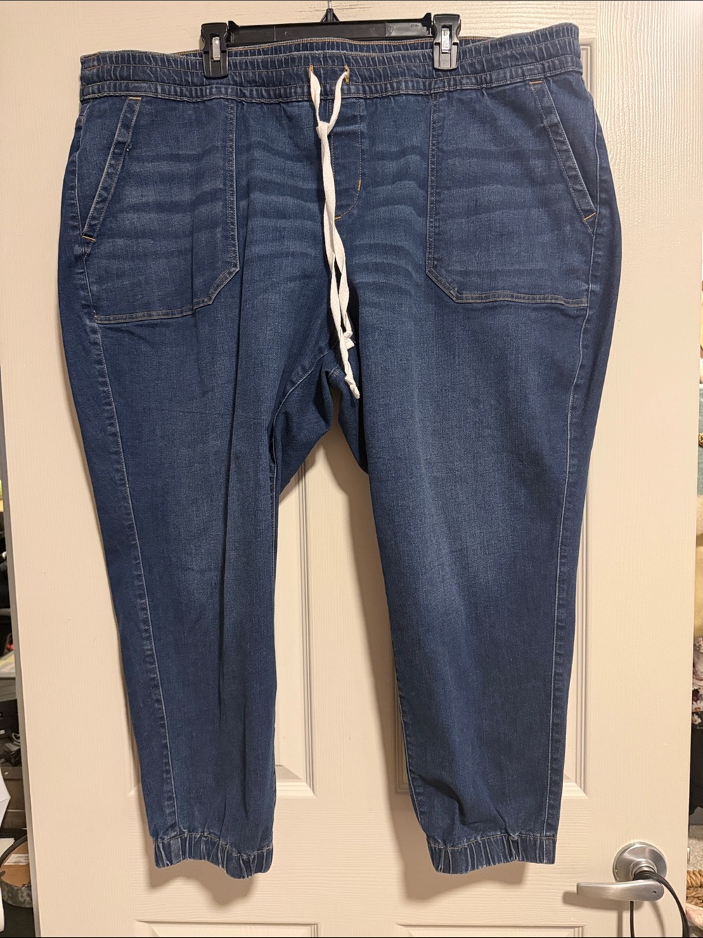 Lane Bryant Dark Blue Pull-On Jogger Jeans with Drawstring